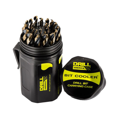 Drill America KFD29J-3F-PC 29-Piece Black Gold HSS Drill Bit Set w/135 Split Point, 1/16in - 1/2in