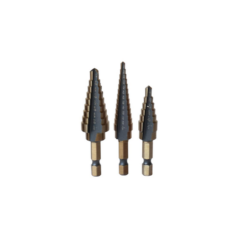 Drill America STE1-3SET Black Gold HSS Step Drill Set (STE-1, STE-2, STE-3)