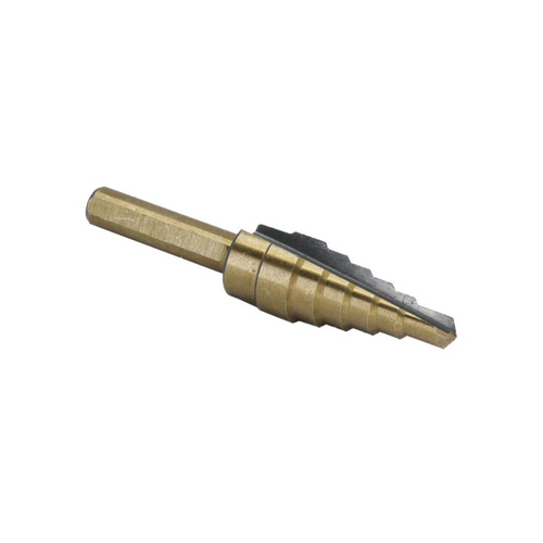 Drill America STE2 6 Step Drill Bit (3/16in -1/2in X 1/16in) Black Gold, HSS (High Speed Steel)