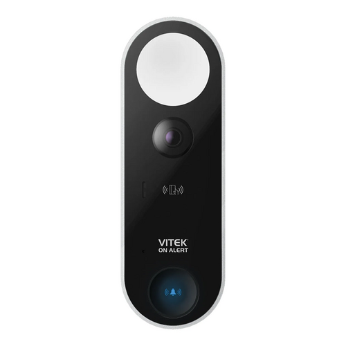 Vitek VT-DBCFA-WP1 VITEK Alert 2MP Wi-Fi Doorbell Camera with Mic, Speaker Chime VT-CH1