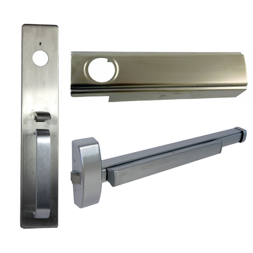 PHI 2105-CD-1705A-630-36 KIT - Rim Exit Device, Key Controls, Pull Handle, 36in, Grade 1, Stainless Steel