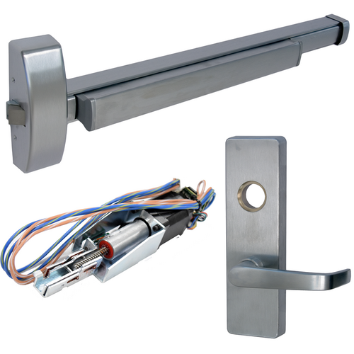 PHI MLR-2108-V4908A-RHR-630-48 KIT - Electric Rim Exit Device, Motorized Latch, Vandal Resistant Lever, 48in
