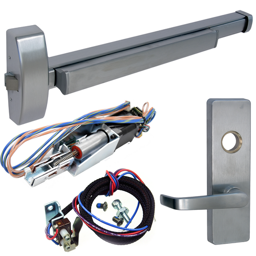 PHI MLR-TS-2108-V4908A-LHR-630-48 KIT - Electric Rim Exit Device, Motorized Latch, Vandal Resistant Lever, 48in