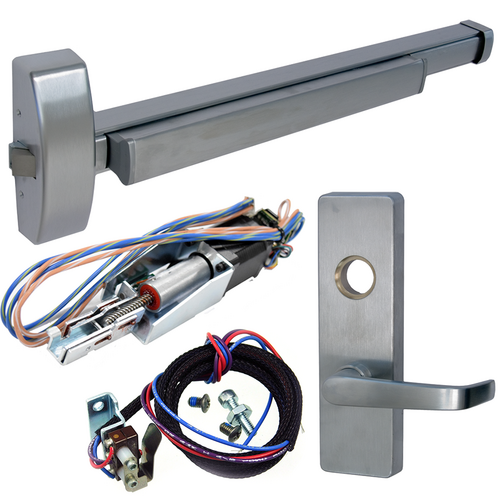 PHI MLR-TS-2108-V4908A-RHR-630-48 KIT - Electric Rim Exit Device, Motorized Latch, Vandal Resistant Lever Trim