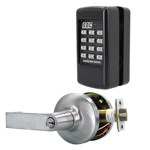 Security Door Controls E75-K-B-E1-Q EntryCheck Electronic Keypad Lock with Clutched Eclipse Lever, 3,000 Users