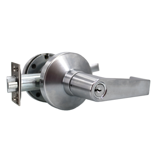 Command LPC190EU-L6-24V-626-SC Cylindrical Lock, 24V Motorized Latch, Schlage C Keyway, Satin Chrome