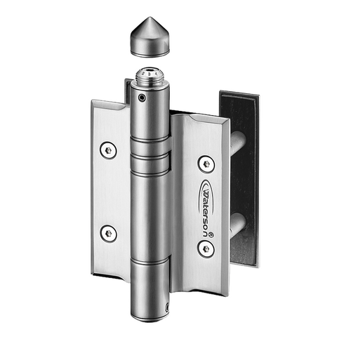 Waterson K51P-500-A2-US32D Heavy Duty ADA Self Closing Gate Hinge, 5in x 3.94in, Adjustable, Stainless Steel