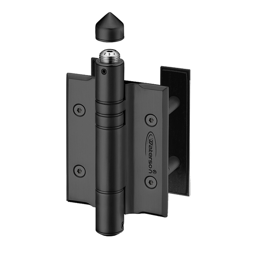 Waterson K51P-500-A2-US19 Heavy Duty ADA Self Closing Gate Hinge, 5in x 3.94in, Flat Black