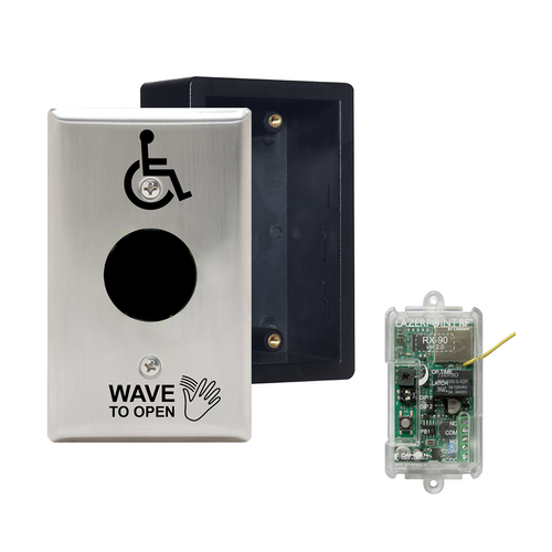 Camden CM-SK336-42SW Hands-Free Wireless Switch Set with Stainless Steel Faceplate and Relay Receiver
