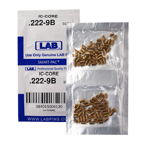 LAB BEST B9 9B Universal SFIC Bottom Pins, Size .222, Nickel Silver, Smart Pac 100 Pins