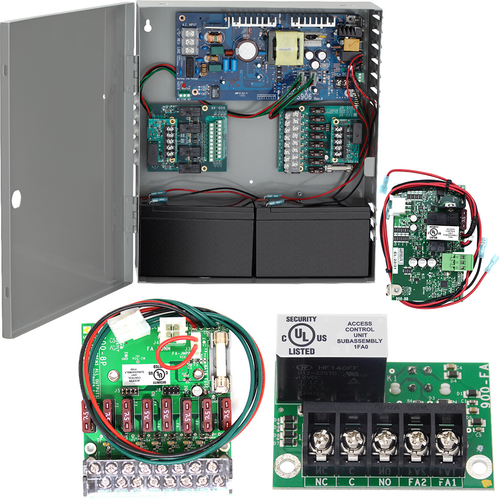 Von Duprin PS904-8F-FA BB 4 Amp Fused 8 Zone Power Supply Battery Backup Board, 12/24VDC