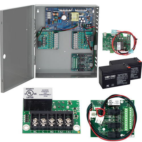 Von Duprin PS906-4R-FA-BBK 6A Power Supply Relay Board, Fire Alarm Kit with 2x 7Ah Batteries