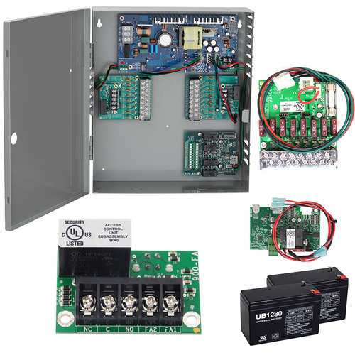 Von Duprin PS906-8F-FA-BBK 6 Amp Power Supply 8 Zone Relay Kit with 2x 7Ah Batteries, 12/24VDC