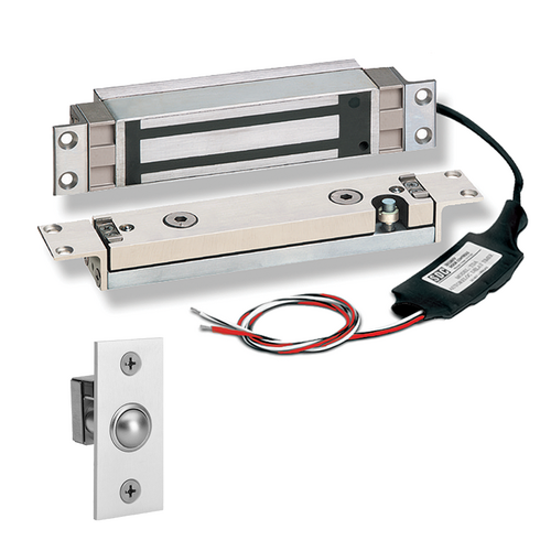 Security Door Controls 1562-ITC-D 2000lbs Hi/Shear Concealed Electromagnetic Lock, 12/24VDC, UL Listed, Satin Aluminum