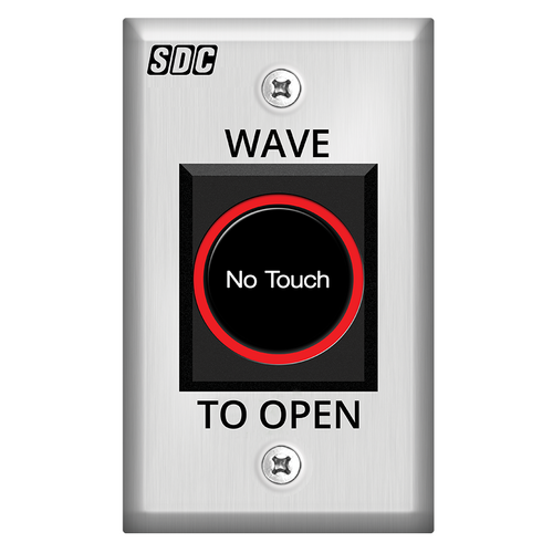 Security Door Controls 474-U No Touch Wave to Open Button, Touchless IR Sensor, 2in-7in Range, Stainless Steel