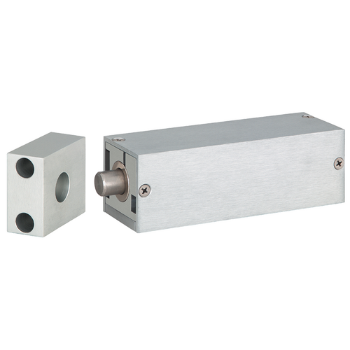 Security Door Controls 280AH-V Direct Throw Surface Mount Bolt Lock, Fail-Secure, 12/24VDC, Satin Aluminum
