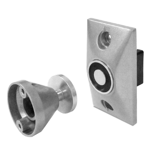 Security Door Controls EH20-1224-A Electromagnetic Door Holder, Semi-Flush Mount, 12/24VAC/DC, Chrome Powder Coat