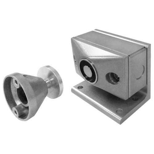 Security Door Controls EH40-1224-A Electromagnetic Door Holder, Floor Mount Single, 12/24VAC/DC, Chrome Powder Coat