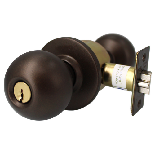 Arrow Lock RK11BD613E-CS-2 3/8 BS Schlage Entry Ball Knob, C Keyway, 2-3/8in Backset, Oil Rubbed Bronze