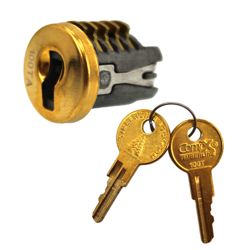 Compx C500LP-KA100T-3 Timberline Lock Plug Polished Brass