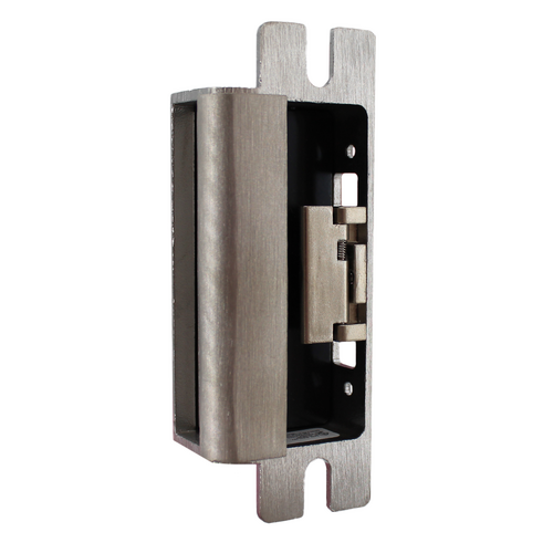 HES 1500C630LMS 12 / 24 Volt DC Electric Strike Complete Pac with Single Lock and Strike Monitors Satin Stainless Steel Finish