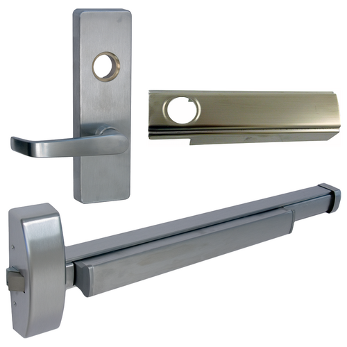 PHI 2108-CD-V4908A-LHR-630-36 Rim Exit Device, Key Locks/Unlocks, Vandal Resistant Lever, Left Hand, 36in