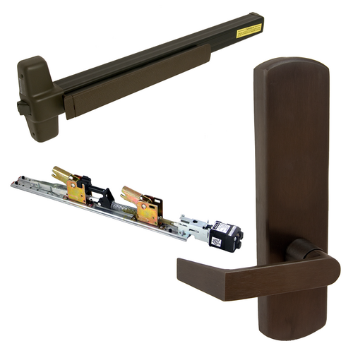 Von Duprin QELA-98L-DT-710-48-LHR 06 QEL Rim Exit Device, 996L-DT-06 Dummy Lever Trim, LHR, 48in, Grade 1, Dark Bronze