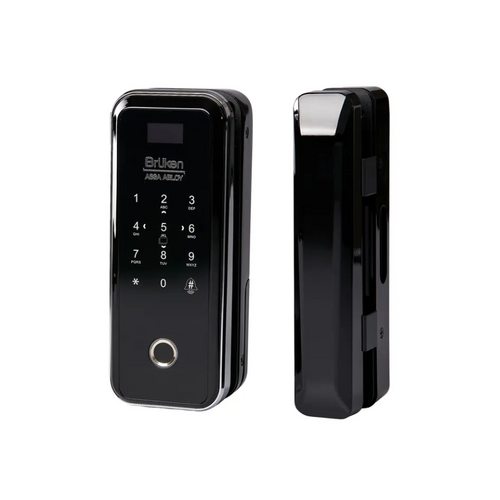 Rockwood DL-GS3550 BRUKEN Digital Glass Door Lock - Card/Keypad/Fingerprint, Touch Screen, Black