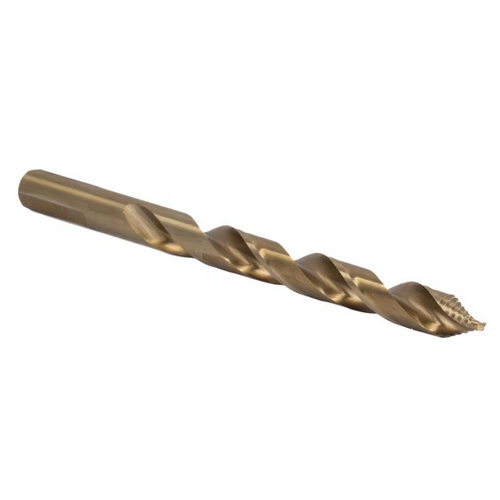 Drill America GSC13/32 13/32in Cobalt Stepped Point Drill Bit, 135 Split Tip, 3-Flat Shank