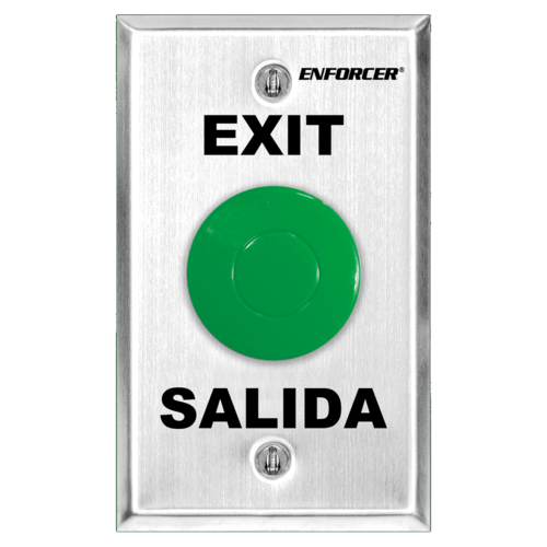 Seco-Larm SD-7201GCPE1Q Single Gang 1 1/2in Green Mushroom Cap Exit Button SPDT, 12-24V AC/DC
