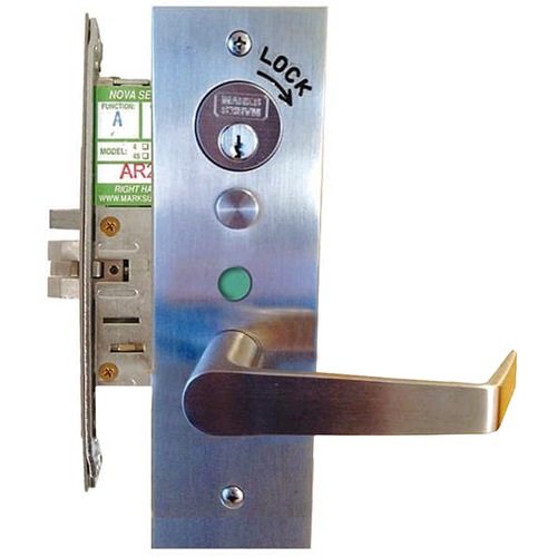 Marks Hardware LA318GJ/32D LHR Classroom Security Indicator Mortise Lockset, Left Hand, Stainless Steel