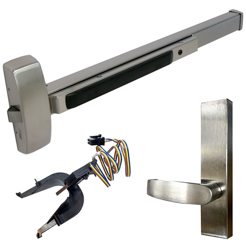 Sargent 55-8815G-ETL-32D LHR KIT 8800 Rim Exit Device, RX, Passage Lever Trim, LHR, 48in, Grade 1, Stainless Steel