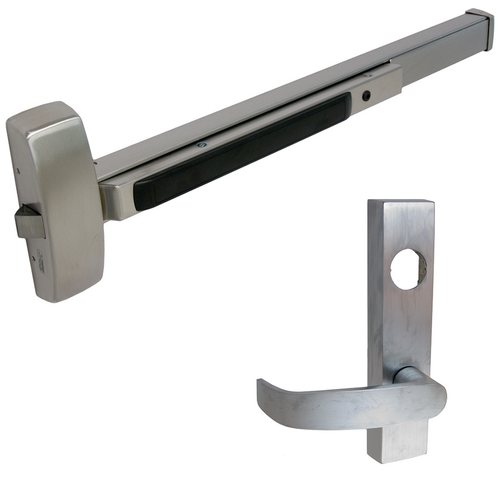 Sargent LC-8804G-ETL-32D LHR 8800 Series Rim Exit Device, Nightlatch Lever Trim, Grade 1, LHR, Stainless Steel