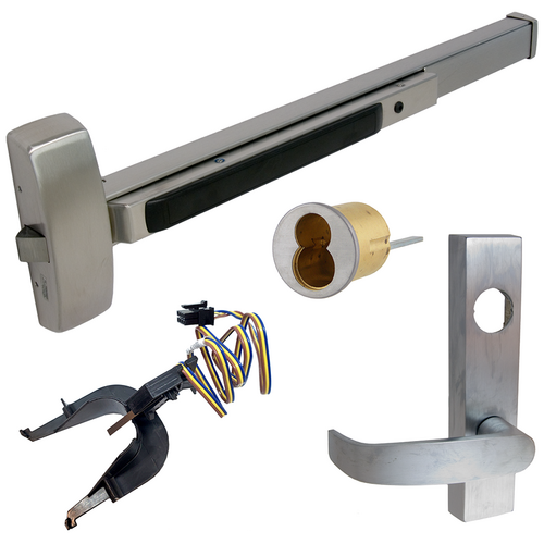 Sargent 55-60-8804F-ETL-32D LHR KIT 8800 Rim Exit Device, RX Nightlatch Lever Trim, 36in, Grade 1, LHR, Stainless Steel