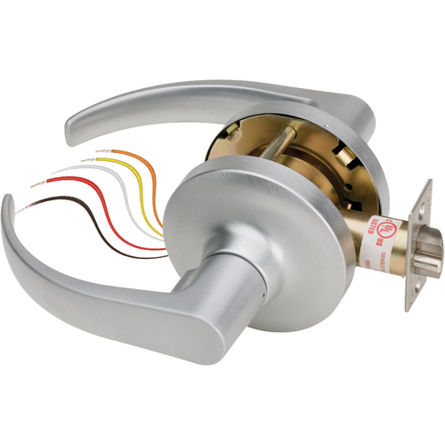 Security Door Controls Z7252-G5-Q Electrified Cylindrical Lockset, 7-Pin SFIC, Fail Secure, Dual Voltage, Grade 1