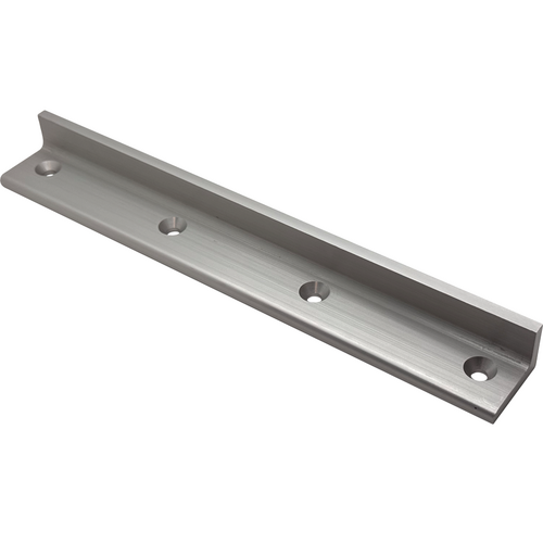 Security Door Controls E12L-V Angle Bracket for E1200/E600 Maglocks, 1.5in x 3/4in x 10.5in, Satin Aluminum