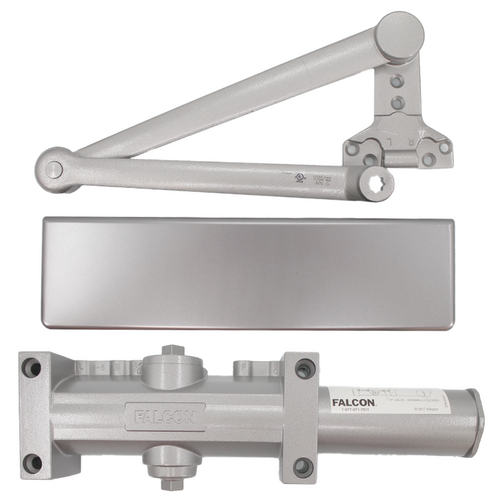 Falcon Lock SC71ASS689 Heavy Duty Surface Door Closer with Spring and Stop Arm Aluminum Finish