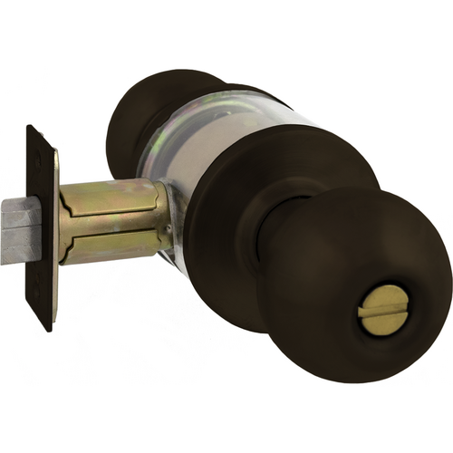 Arrow Lock RK02BD613E-2 3/4 BS Privacy Ball Knob, 2-3/4in Backset, Grade 2, 613E/US10BE Oil Rubbed Bronze