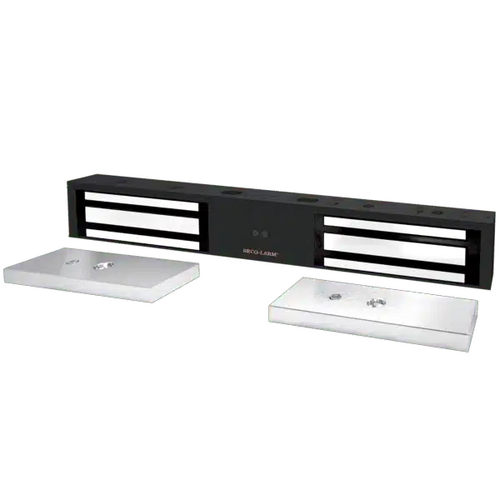 Seco-Larm E-941DB-1K2P 1200lbs Double Maglock 12/24VDC, Status LED, Bond Sensor, UL, CUL, Black