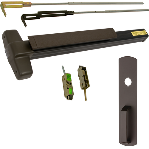 Von Duprin 9947NL-710-36 CVR Grooved Exit Device 990 Nightlatch Trim, 36in Adjustable, Grade 1, Dark Bronze
