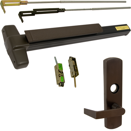 Von Duprin 9947L-710-36-LHR 06 CVR Grooved Exit Device, 996L-06 Lever Trim, LHR, 36in Adjustable, Grade 1, Dark Bronze