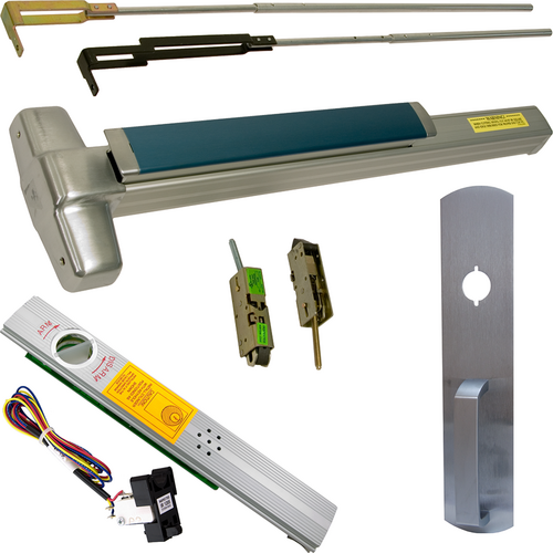 Von Duprin 9947NL-F-626-36 ALK Alarmed Grooved Exit Device with 990 Nightlatch Trim, Satin Chrome, Grade 1