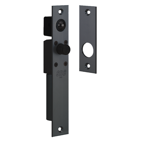 Security Door Controls 1490AI-Y Electric Bolt Lock, Narrow Right Angle, Fail-Safe, 12/24VDC, 335 Flat Black