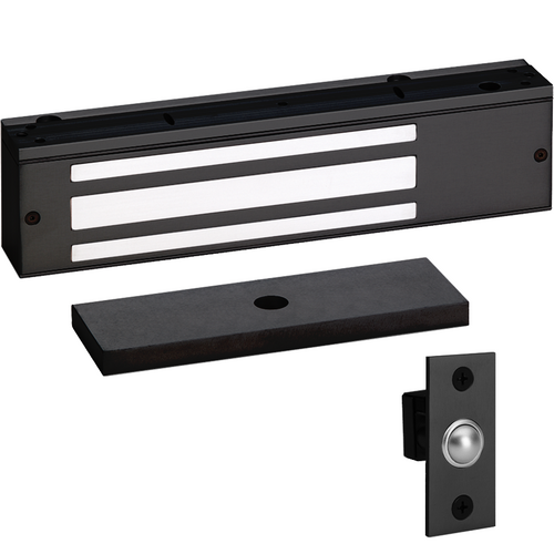 Security Door Controls 1581-Y 650lbs EM Lock, Single Door, 12/24VDC, UL Listed, Grade 1, Flat Black