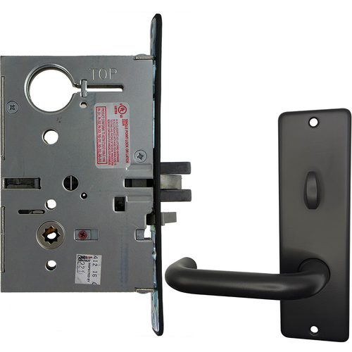 Corbin Russwin ML2067 LWM BSP LC Lustra Mortise Lock Set with Deadbolt, Reversible Handing, Black Suede Finish
