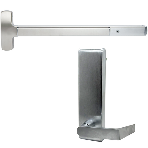 Falcon Lock 25M-L-BE-DAN-US26D-48-RHR Mortise Exit Device Kit, 48in, Blank Escutcheon, Dane Lever Trim, Satin Chrome