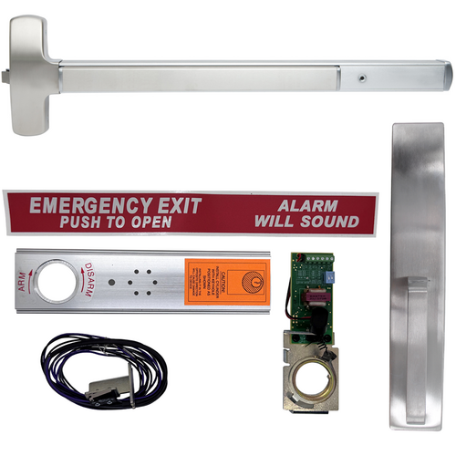 Falcon Lock EA-25R-DT-US26D-36 KIT Exit Alarm Rim Device 512DT 36in Less Dogging LHR Grade 1 Satin Chrome