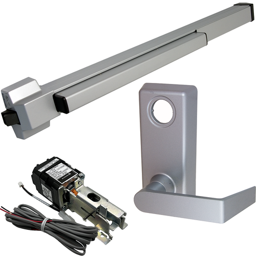 Von Duprin QELA-22L-F-689-48 RHR QEL Fire Rated Rim Exit Device, 230L Lever Trim, RHR, 48in, Grade 1, Aluminum
