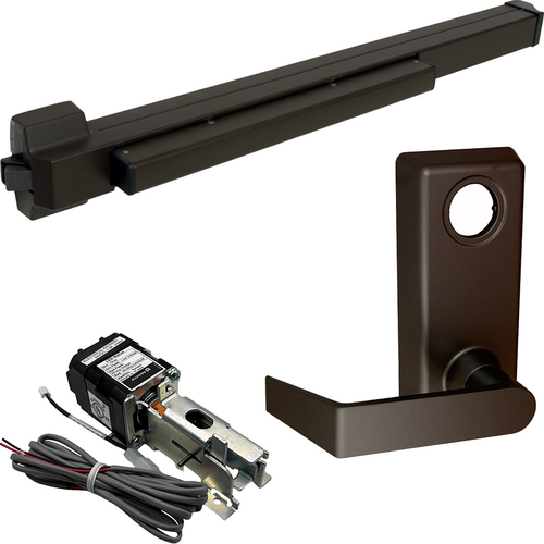 Von Duprin QELA-22L-F-695-36 LHR QEL Fire Rated Rim Exit Device, 230L Lever Trim, LHR, 36in, Grade 1, Dark Bronze
