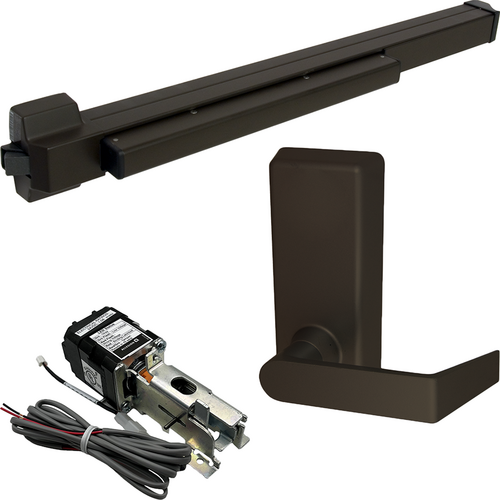 Von Duprin QELA-22L-BE-695-36 RHR QEL Rim Exit Device, 230L-BE Passage Lever Trim, RHR, 36in, Grade 1, Dark Bronze